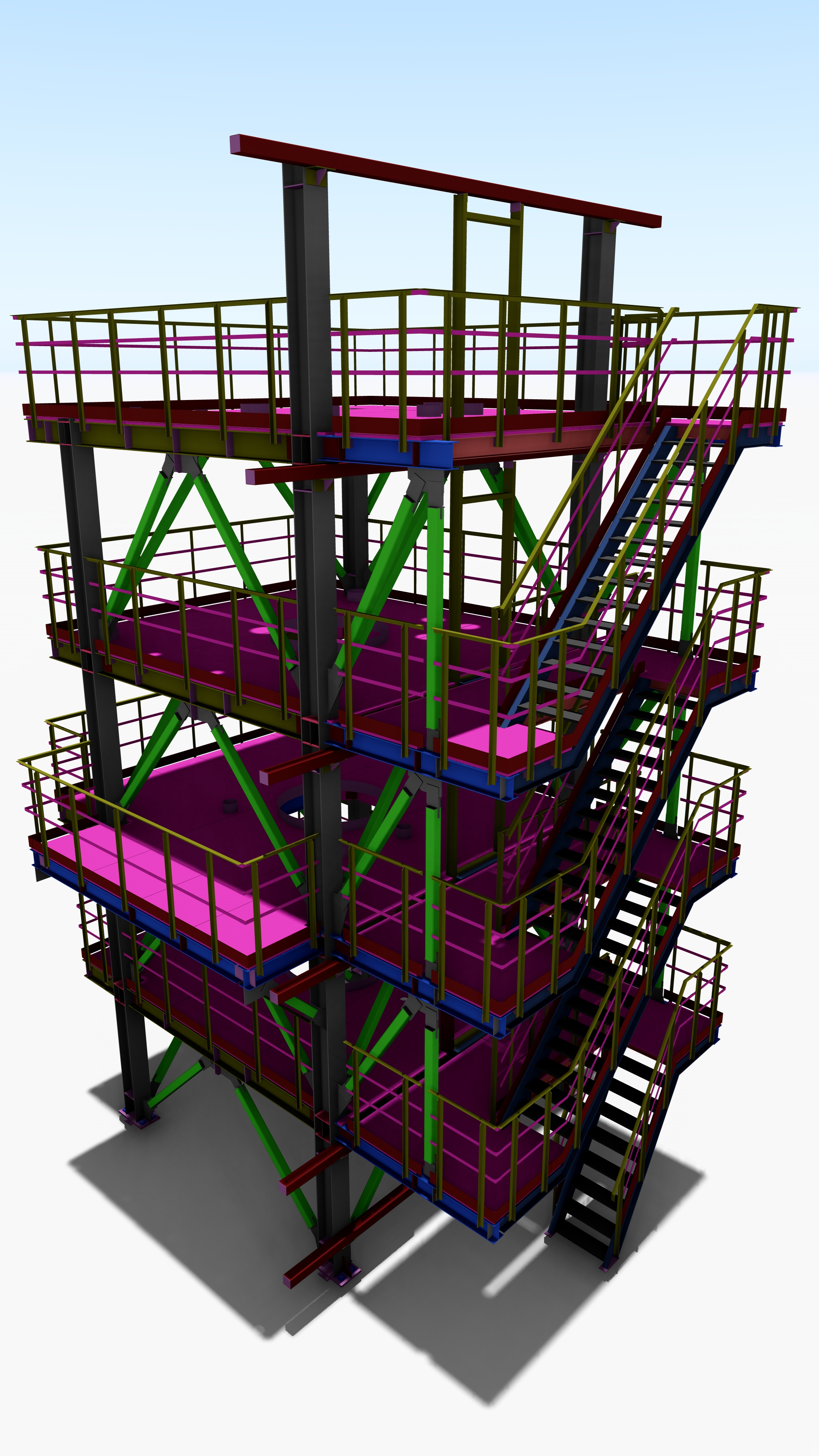 Разработка КМД - пример чертежа металлоконструкции в Tekla Structures